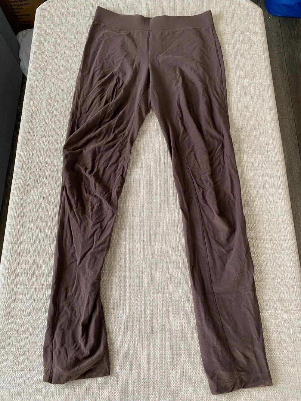 EILEEN FISHER Brown Viscose Stretch Pull-On Leggings Pants USA Made S Over Size